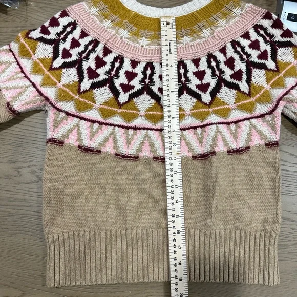 Sundance Fair Isle Knit Sweater PS Nordic Pattern Cotton Blend Crewneck Hippie - Picture 11 of 12